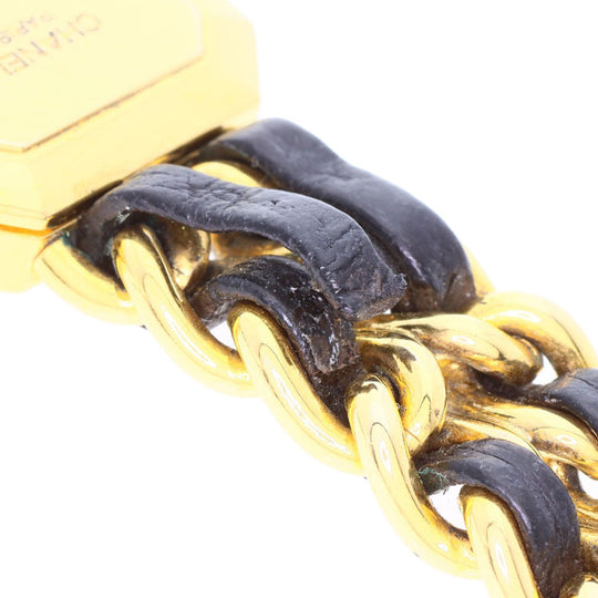 CHANEL Watches Quartz H0001 Gold Plated, Leather xGP gold Premiere black dial Women Used Authentic