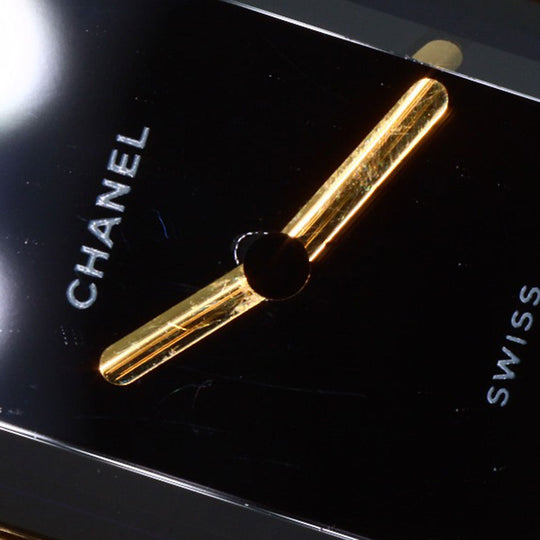 CHANEL Watches Quartz H0001 Gold Plated, Leather xGP gold Premiere black dial Women Used Authentic