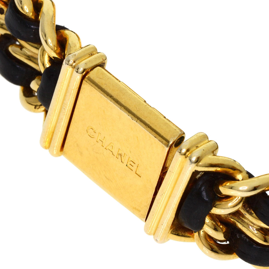 CHANEL Watches Quartz H0001 Gold Plated, Leather xGP gold Premiere black dial Women Used Authentic