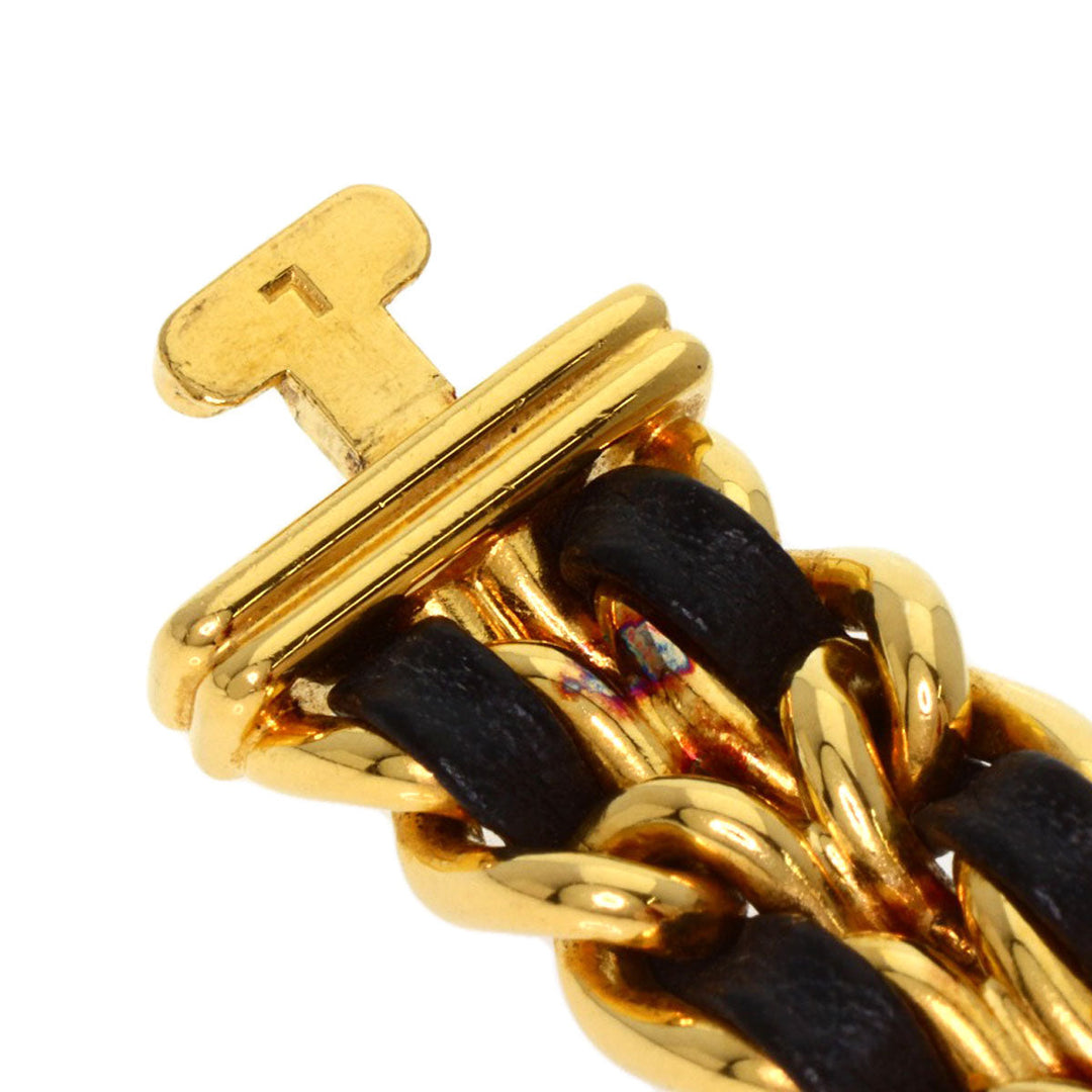 CHANEL Watches Quartz H0001 Gold Plated, Leather xGP gold Premiere black dial Women Used Authentic