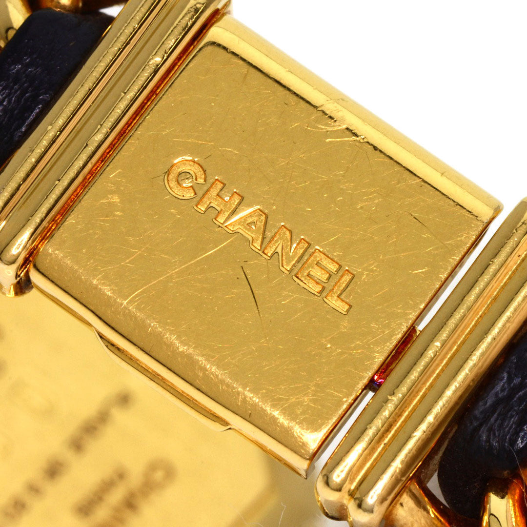 CHANEL Watches Quartz H0001 Gold Plated, Leather xGP gold Premiere black dial Women Used Authentic