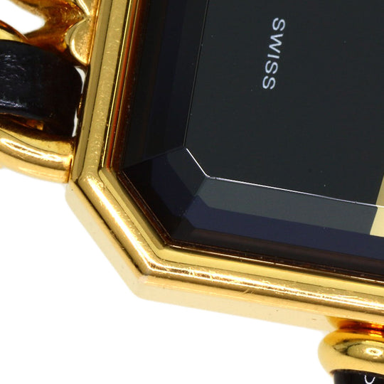 CHANEL Watches Quartz H0001 Gold Plated, Leather xGP gold Premiere black dial Women Used Authentic