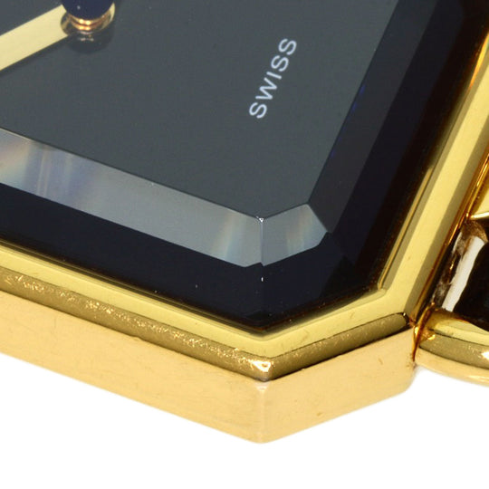 CHANEL Watches Quartz H0001 Gold Plated, Leather xGP gold Premiere black dial Women Used Authentic