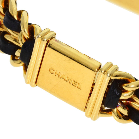 CHANEL Watches Quartz H0001 Gold Plated, Leather xGP gold Premiere black dial Women Used Authentic
