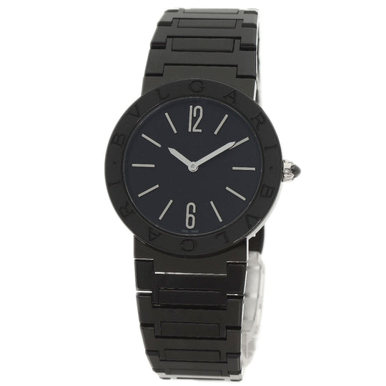 BVLGARI Watches Quartz BB33S Stainless Steel , Stainless Steel black Bulgari Bulgari Black Diamond-Like Carbon black dial Boys Used Authentic