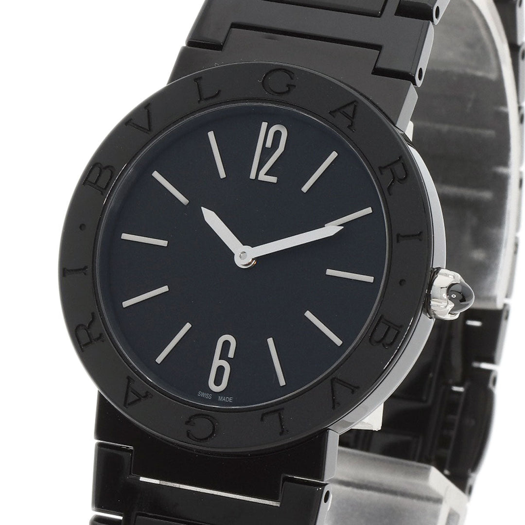 BVLGARI Watches Quartz BB33S Stainless Steel , Stainless Steel black Bulgari Bulgari Black Diamond-Like Carbon black dial Boys Used Authentic