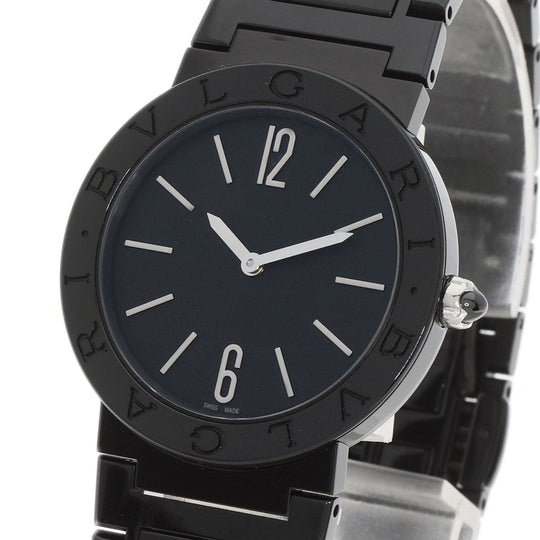 BVLGARI Watches Quartz BB33S Stainless Steel , Stainless Steel black Bulgari Bulgari Black Diamond-Like Carbon black dial Boys Used Authentic
