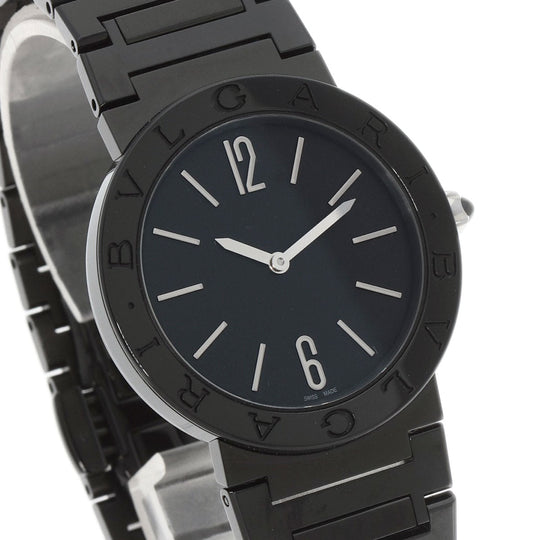 BVLGARI Watches Quartz BB33S Stainless Steel , Stainless Steel black Bulgari Bulgari Black Diamond-Like Carbon black dial Boys Used Authentic