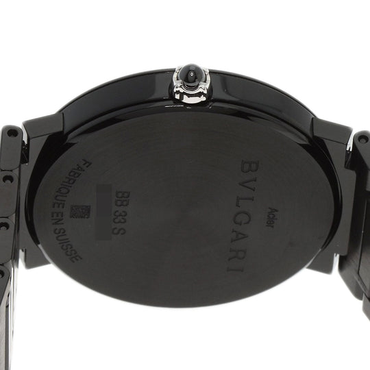 BVLGARI Watches Quartz BB33S Stainless Steel , Stainless Steel black Bulgari Bulgari Black Diamond-Like Carbon black dial Boys Used Authentic