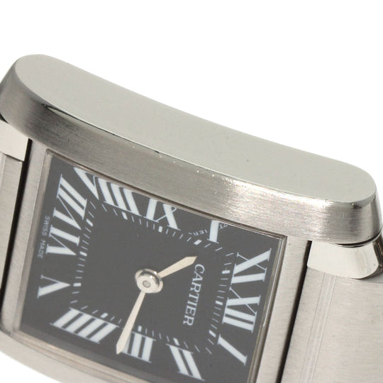 CARTIER Watches Quartz W51026Q3 Stainless Steel , Stainless Steel Silver Tank Francaise SM Asia Limited black dial Women Used Authentic