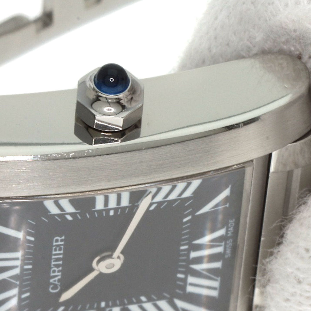 CARTIER Watches Quartz W51026Q3 Stainless Steel , Stainless Steel Silver Tank Francaise SM Asia Limited black dial Women Used Authentic