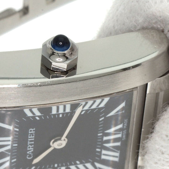 CARTIER Watches Quartz W51026Q3 Stainless Steel , Stainless Steel Silver Tank Francaise SM Asia Limited black dial Women Used Authentic