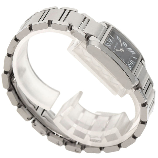 CARTIER Watches Quartz W51026Q3 Stainless Steel , Stainless Steel Silver Tank Francaise SM Asia Limited black dial Women Used Authentic
