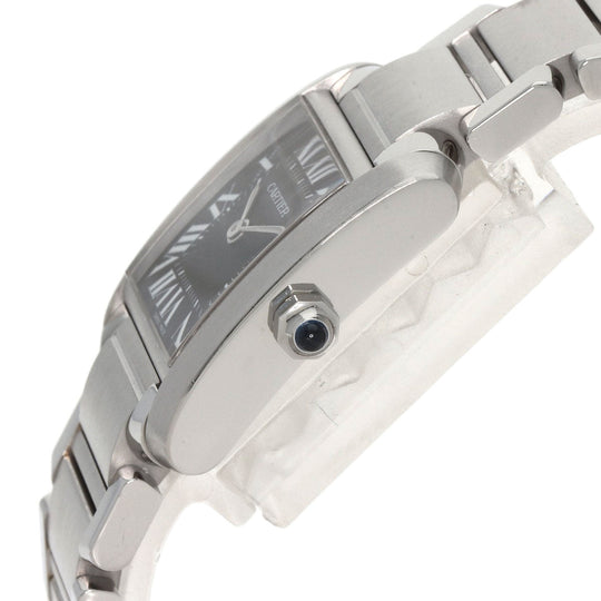 CARTIER Watches Quartz W51026Q3 Stainless Steel , Stainless Steel Silver Tank Francaise SM Asia Limited black dial Women Used Authentic