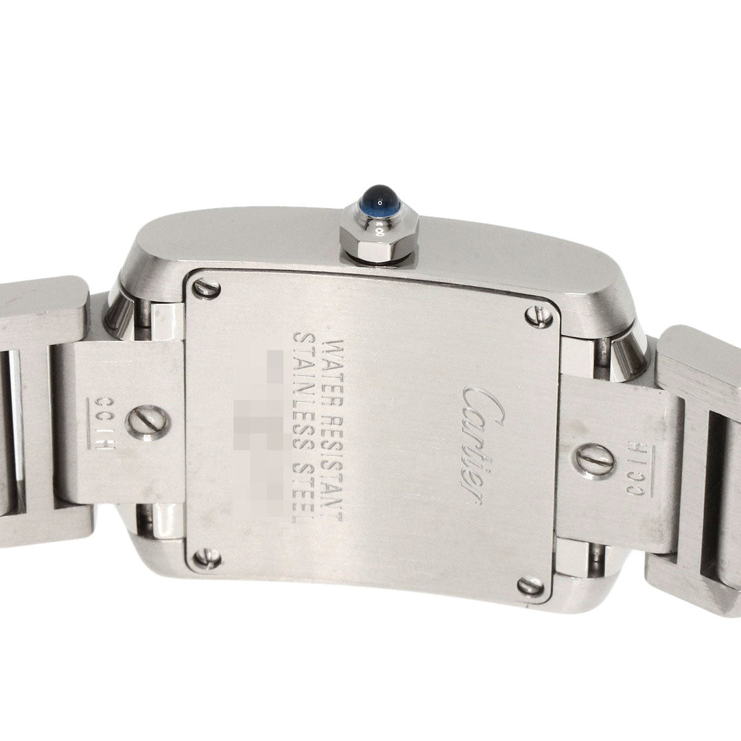 CARTIER Watches Quartz W51026Q3 Stainless Steel , Stainless Steel Silver Tank Francaise SM Asia Limited black dial Women Used Authentic