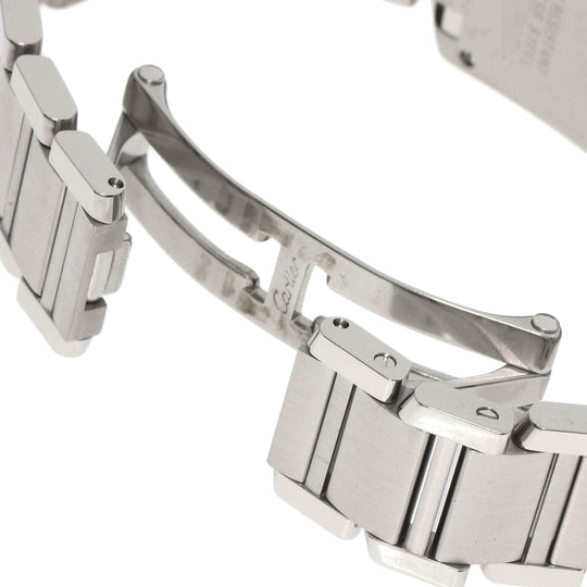 CARTIER Watches Quartz W51026Q3 Stainless Steel , Stainless Steel Silver Tank Francaise SM Asia Limited black dial Women Used Authentic