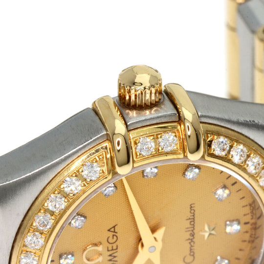 OMEGA Watches Quartz 1267.15.00 Stainless Steel, SSxK18YG, Diamond Silver Constellation 12P Bezel Diamond gold dial Women Used Authentic