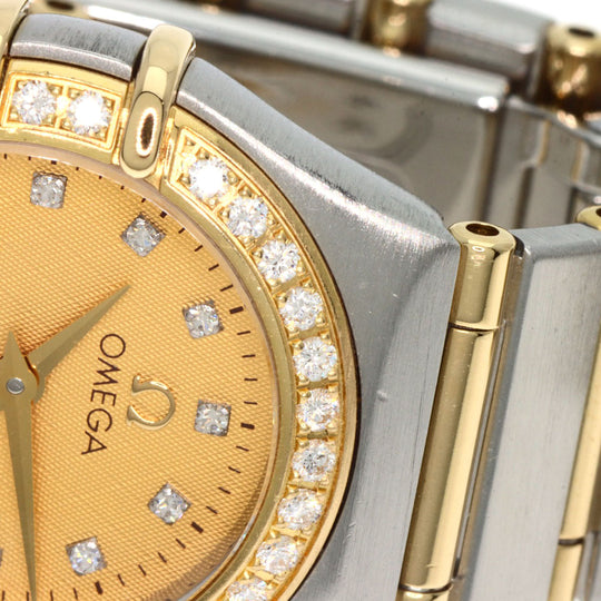 OMEGA Watches Quartz 1267.15.00 Stainless Steel, SSxK18YG, Diamond Silver Constellation 12P Bezel Diamond gold dial Women Used Authentic