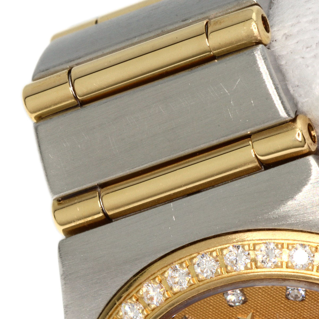 OMEGA Watches Quartz 1267.15.00 Stainless Steel, SSxK18YG, Diamond Silver Constellation 12P Bezel Diamond gold dial Women Used Authentic