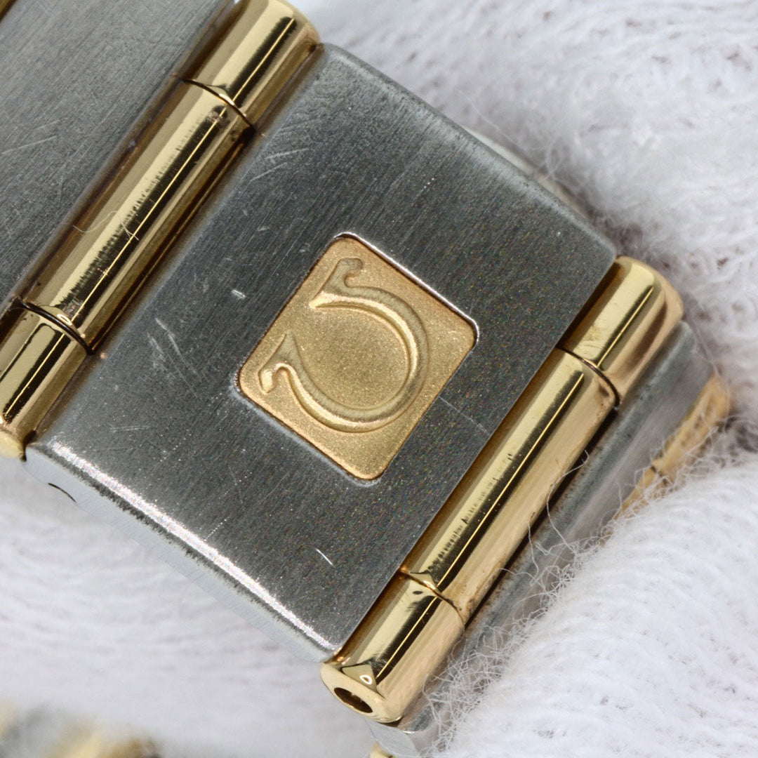 OMEGA Watches Quartz 1267.15.00 Stainless Steel, SSxK18YG, Diamond Silver Constellation 12P Bezel Diamond gold dial Women Used Authentic