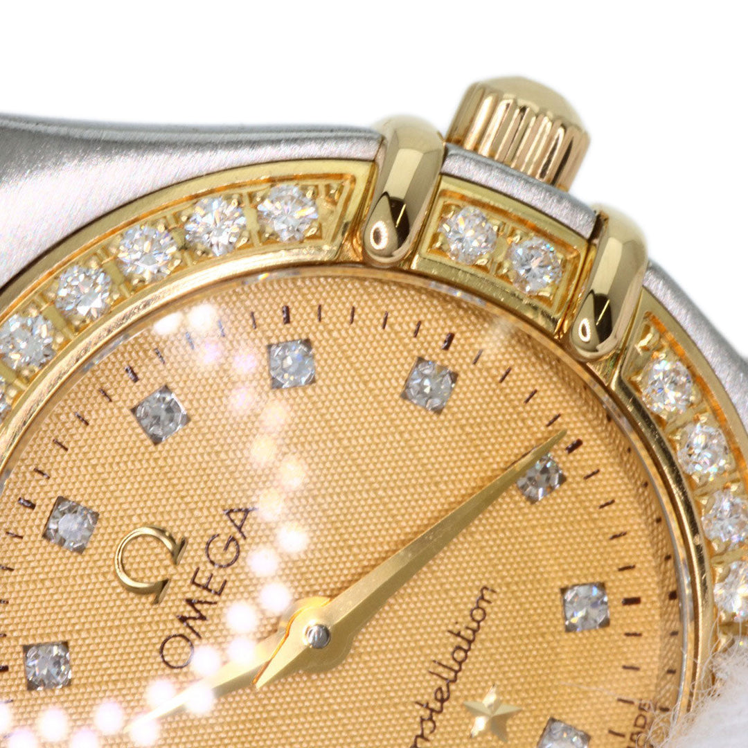 OMEGA Watches Quartz 1267.15.00 Stainless Steel, SSxK18YG, Diamond Silver Constellation 12P Bezel Diamond gold dial Women Used Authentic