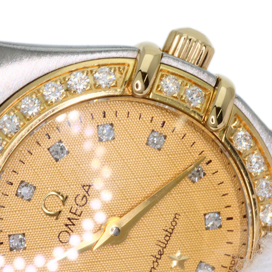 OMEGA Watches Quartz 1267.15.00 Stainless Steel, SSxK18YG, Diamond Silver Constellation 12P Bezel Diamond gold dial Women Used Authentic
