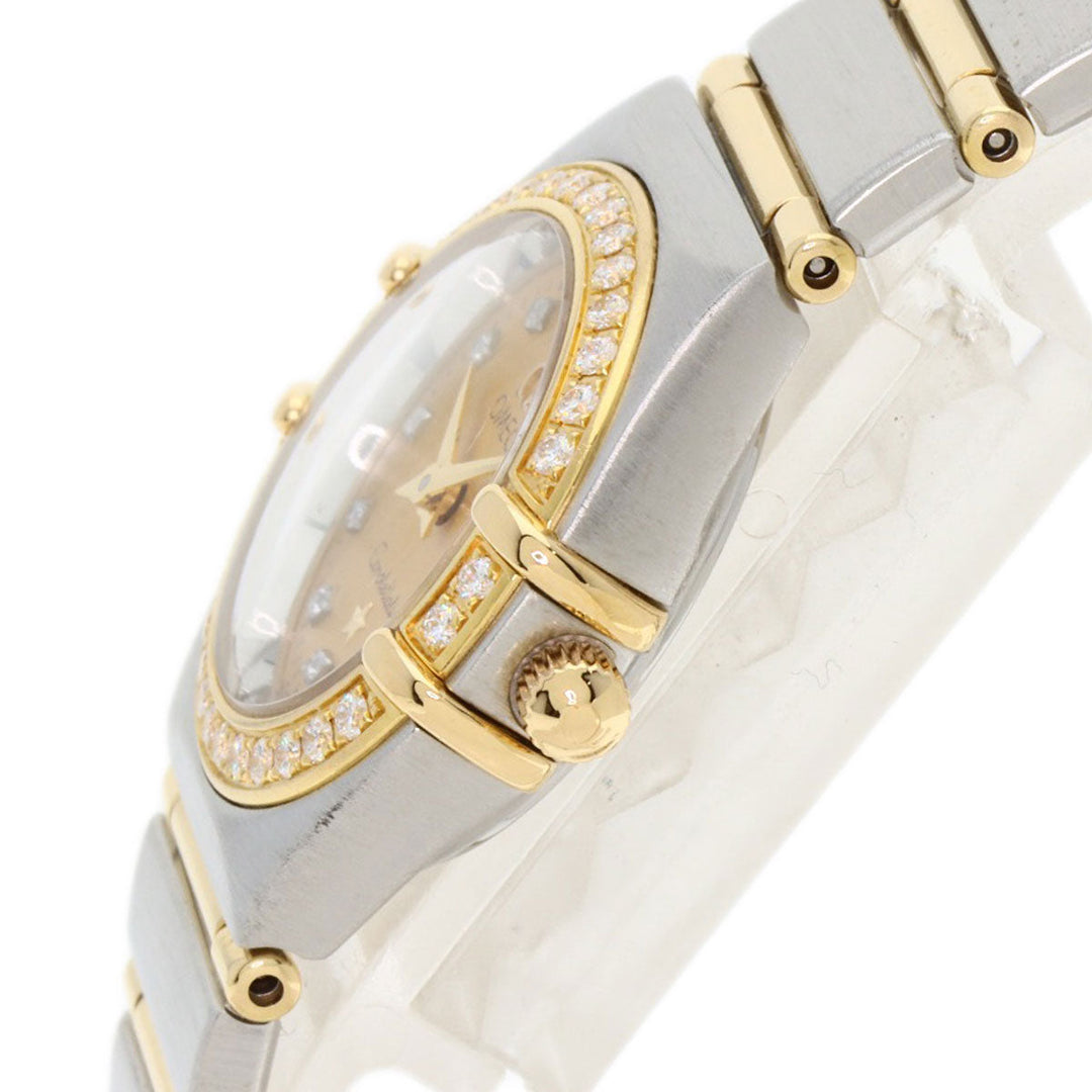 OMEGA Watches Quartz 1267.15.00 Stainless Steel, SSxK18YG, Diamond Silver Constellation 12P Bezel Diamond gold dial Women Used Authentic