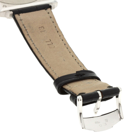 PIAGET Watches Hand Winding 90300 K18WG, leather Silver Extra Flat Square black dial mens Used Authentic