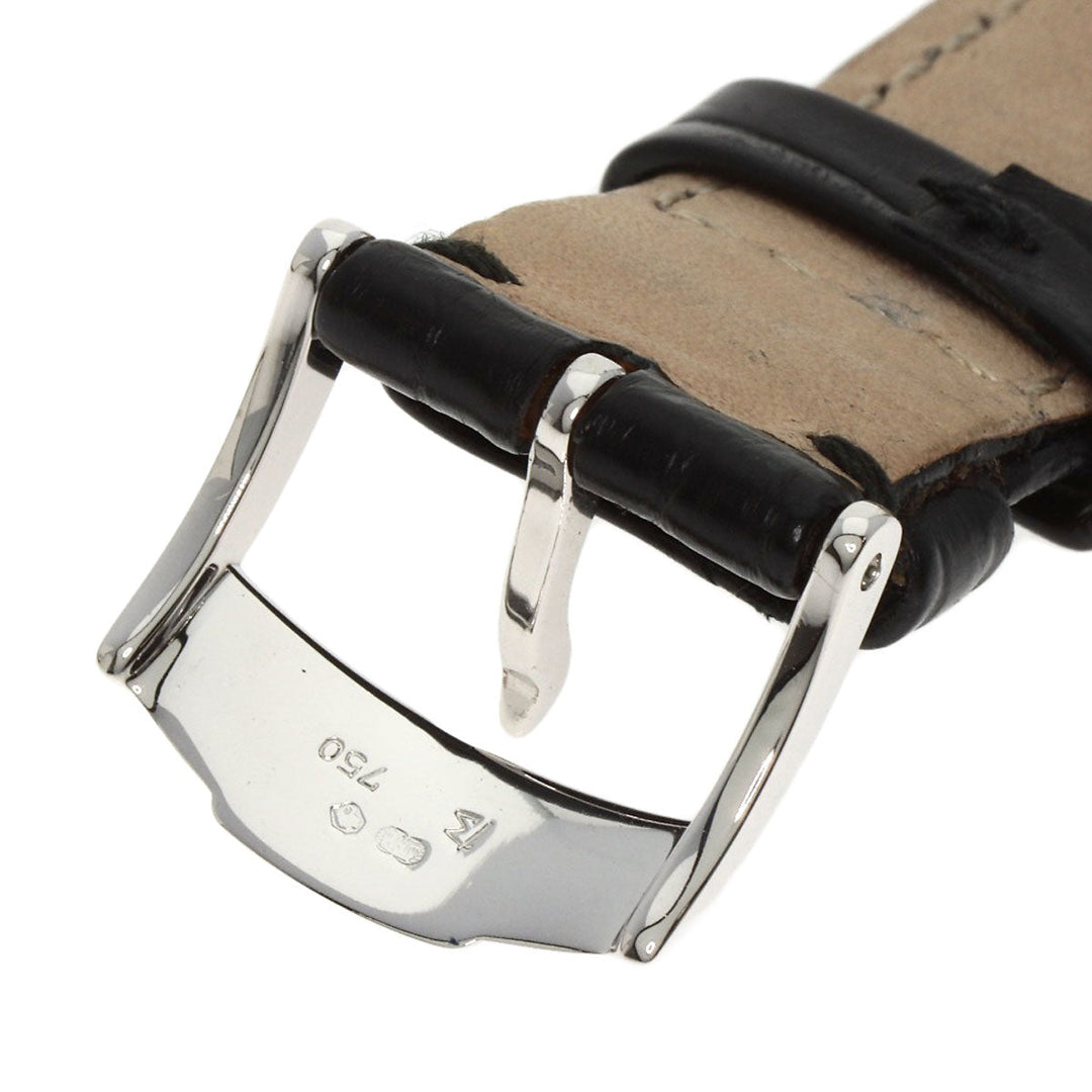PIAGET Watches Hand Winding 90300 K18WG, leather Silver Extra Flat Square black dial mens Used Authentic
