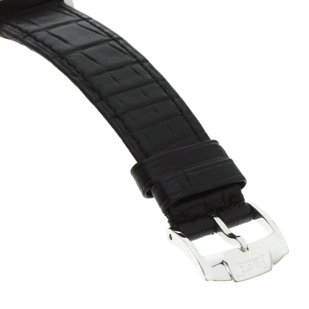 PIAGET Watches Hand Winding 90300 K18WG, leather Silver Extra Flat Square black dial mens Used Authentic