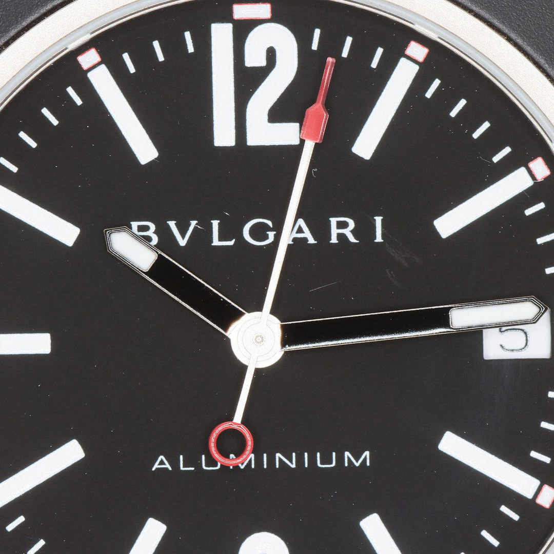 BVLGARI Watches Mechanical Automatic BB40AT Aluminum, Rubber black aluminum black dial mens Used Authentic