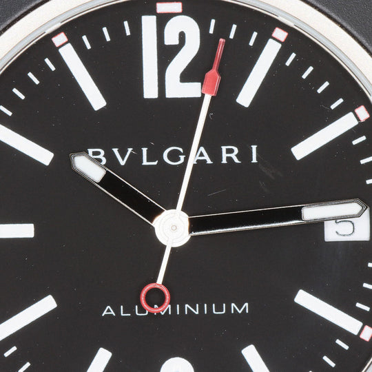 BVLGARI Watches Mechanical Automatic BB40AT Aluminum, Rubber black aluminum black dial mens Used Authentic
