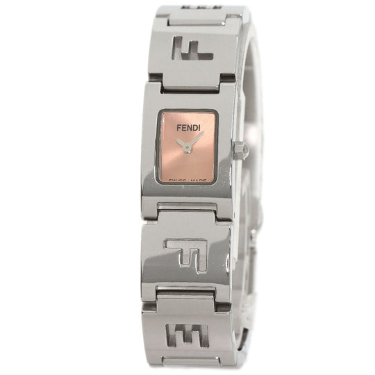 FENDI Watches Quartz 3150L Stainless Steel , Stainless Steel Silver Square face Orange dial Women Used Authentic
