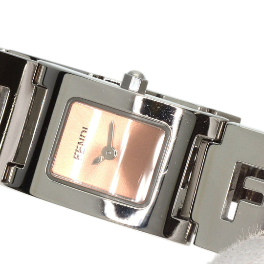 FENDI Watches Quartz 3150L Stainless Steel , Stainless Steel Silver Square face Orange dial Women Used Authentic