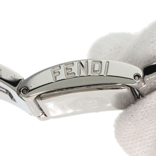 FENDI Watches Quartz 3150L Stainless Steel , Stainless Steel Silver Square face Orange dial Women Used Authentic