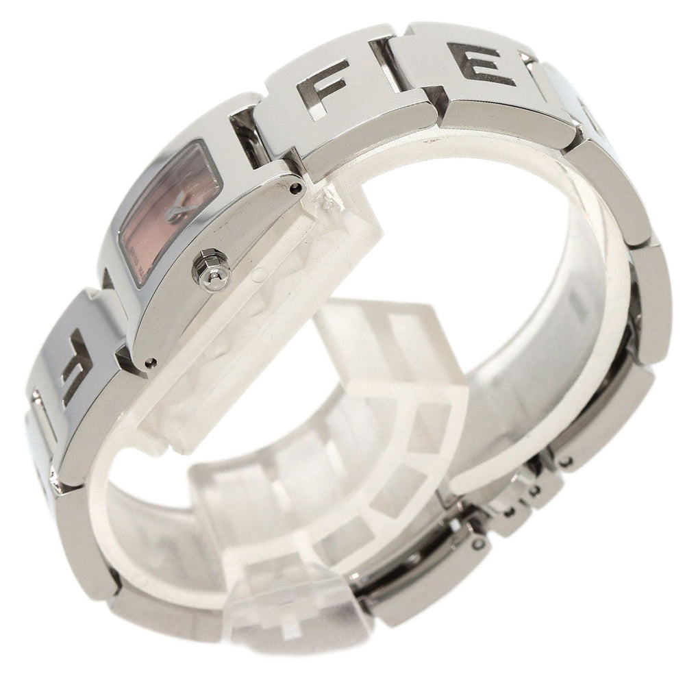 FENDI Watches Quartz 3150L Stainless Steel , Stainless Steel Silver Square face Orange dial Women Used Authentic