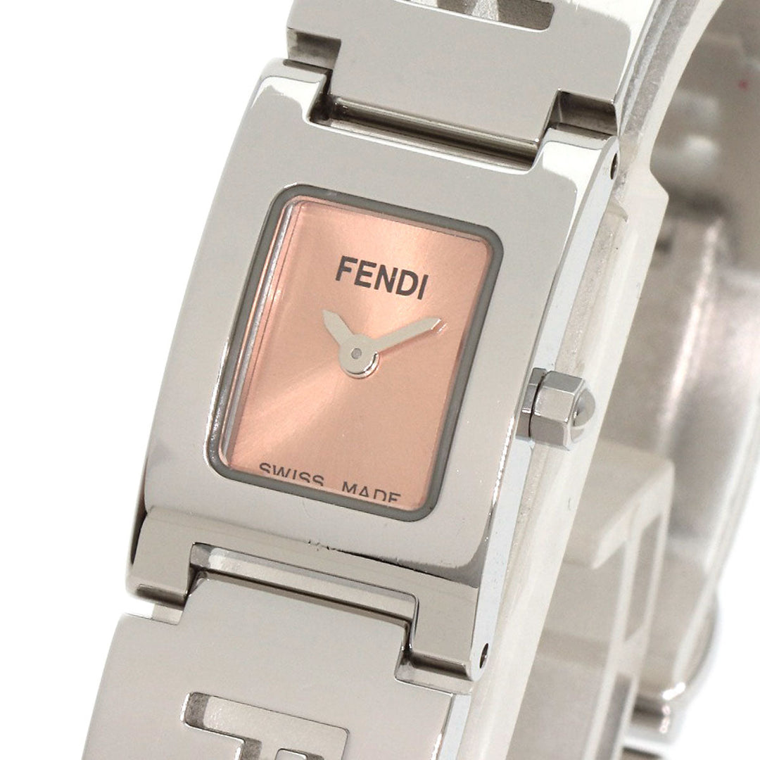 FENDI Watches Quartz 3150L Stainless Steel , Stainless Steel Silver Square face Orange dial Women Used Authentic