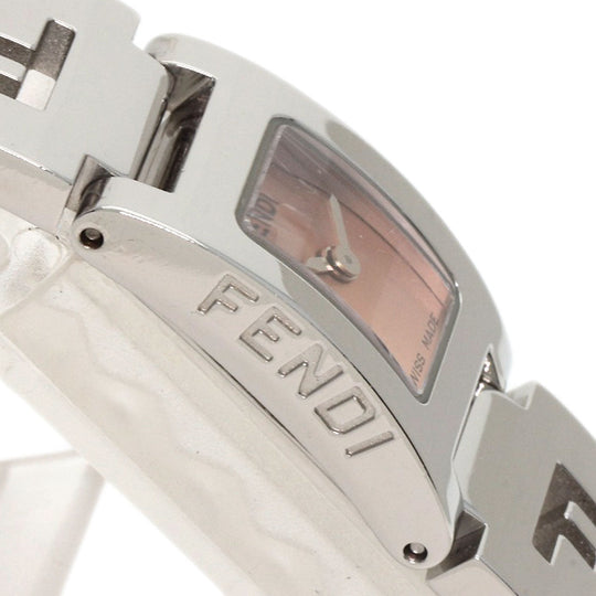 FENDI Watches Quartz 3150L Stainless Steel , Stainless Steel Silver Square face Orange dial Women Used Authentic