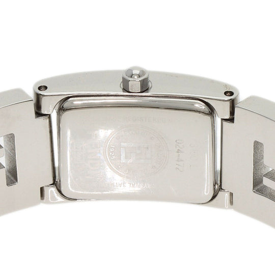 FENDI Watches Quartz 3150L Stainless Steel , Stainless Steel Silver Square face Orange dial Women Used Authentic