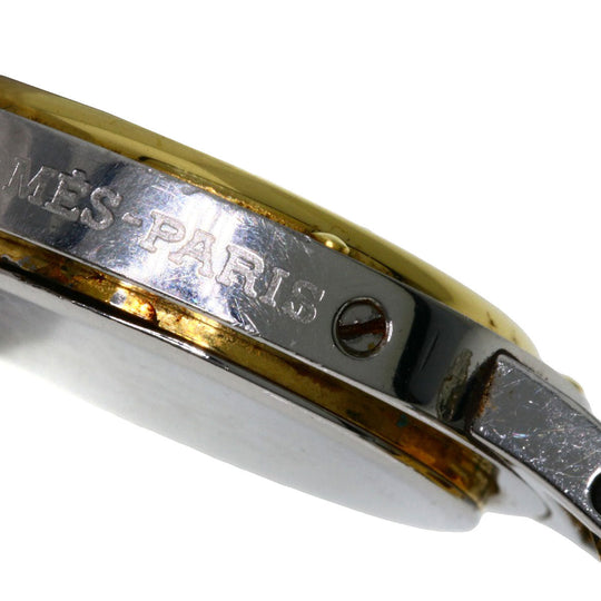 HERMES Watches Quartz Stainless Steel , SSxGP gold Clipper white dial Women Used Authentic