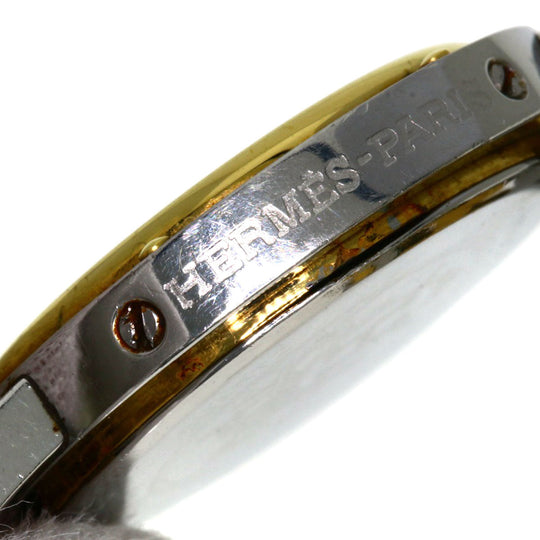 HERMES Watches Quartz Stainless Steel , SSxGP gold Clipper white dial Women Used Authentic