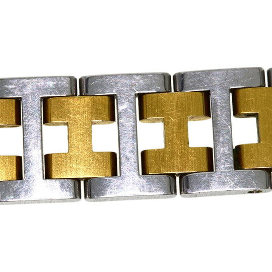 HERMES Watches Quartz Stainless Steel , SSxGP gold Clipper white dial Women Used Authentic