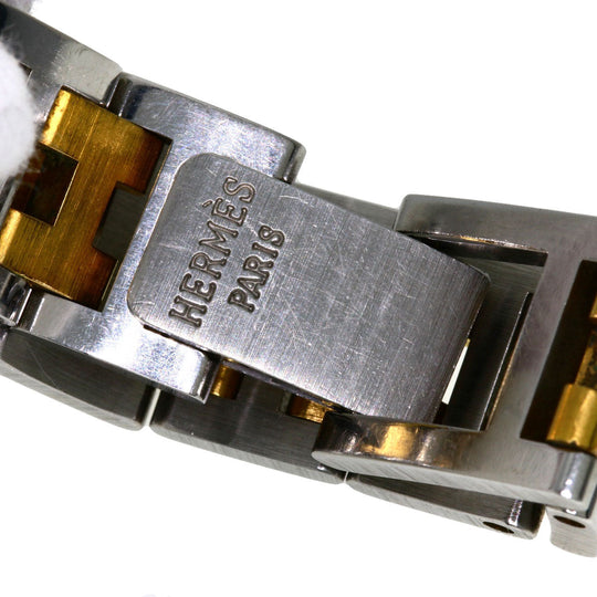HERMES Watches Quartz Stainless Steel , SSxGP gold Clipper white dial Women Used Authentic