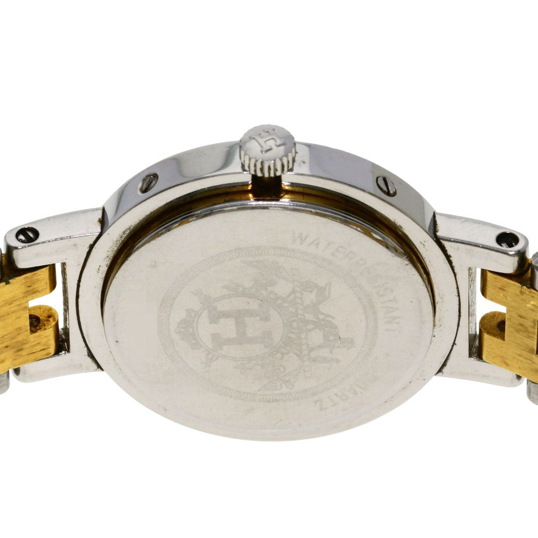HERMES Watches Quartz Stainless Steel , SSxGP gold Clipper white dial Women Used Authentic
