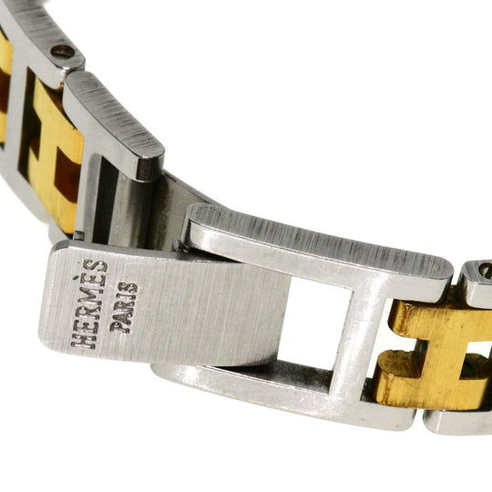 HERMES Watches Quartz Stainless Steel , SSxGP gold Clipper white dial Women Used Authentic