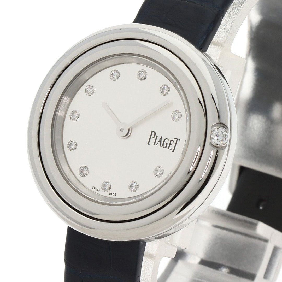 PIAGET Watches Quartz G0A43080 Stainless Steel, Leather Silver Possession Diamond Silver dial Women Used Authentic