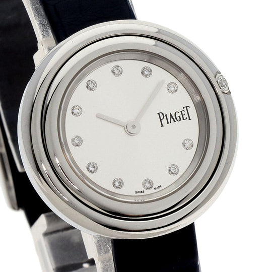 PIAGET Watches Quartz G0A43080 Stainless Steel, Leather Silver Possession Diamond Silver dial Women Used Authentic
