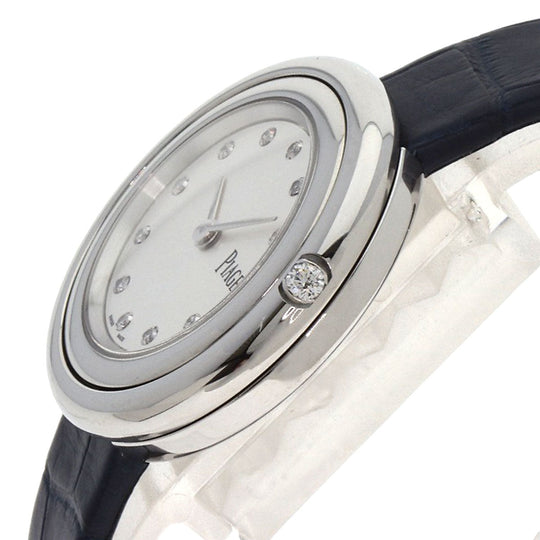 PIAGET Watches Quartz G0A43080 Stainless Steel, Leather Silver Possession Diamond Silver dial Women Used Authentic