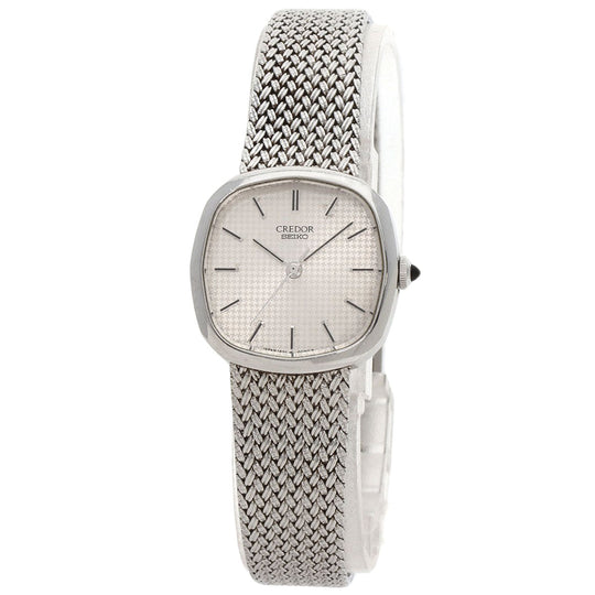 SEIKO Watches Quartz 1421-5020 Stainless Steel , Stainless Steel Silver CREDOR square face Silver dial Women Used Authentic
