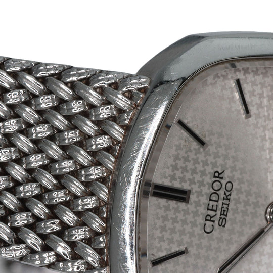 SEIKO Watches Quartz 1421-5020 Stainless Steel , Stainless Steel Silver CREDOR square face Silver dial Women Used Authentic